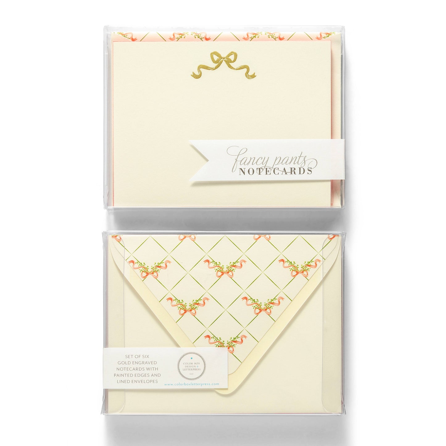 Bow | Fancy Pants Engraved Flat Notecards
