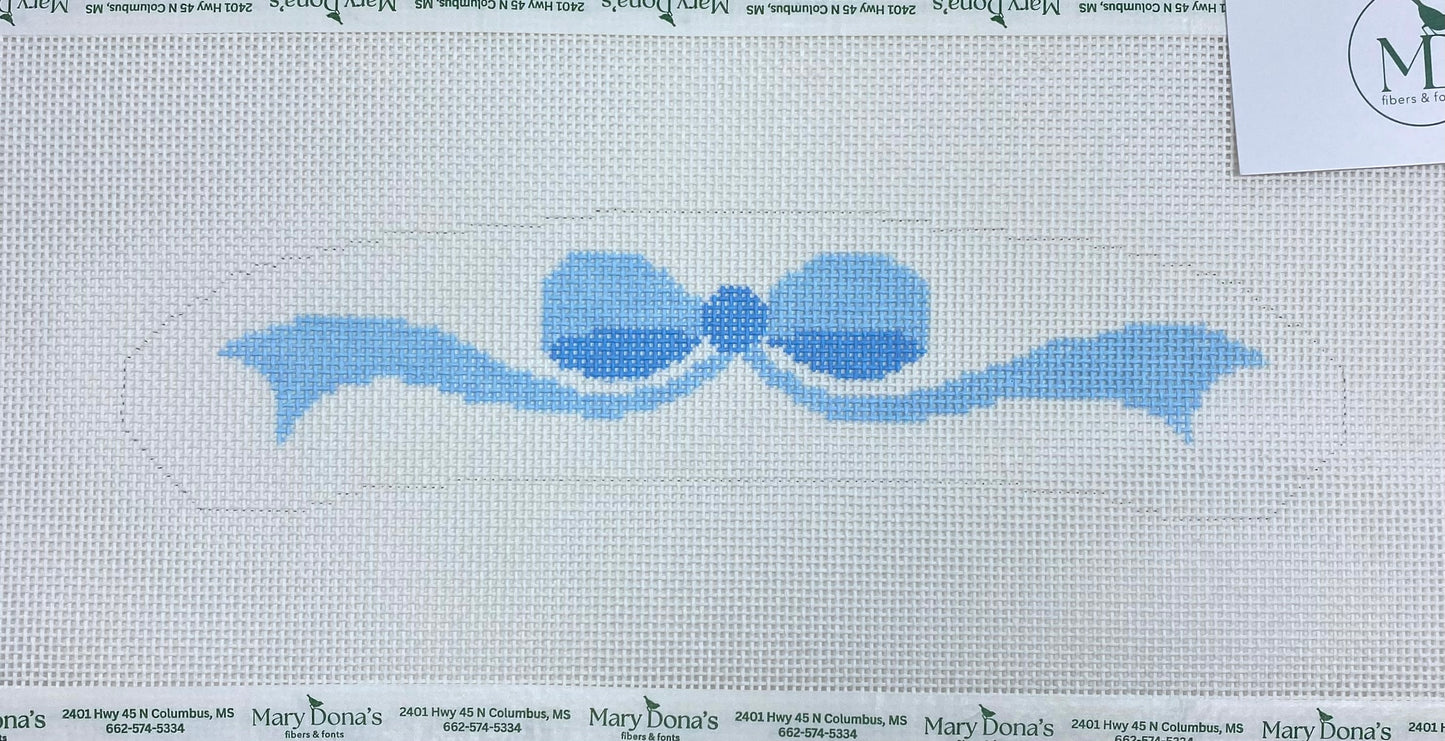 Blue Bow Baby Hanger Needlepoint Canvas