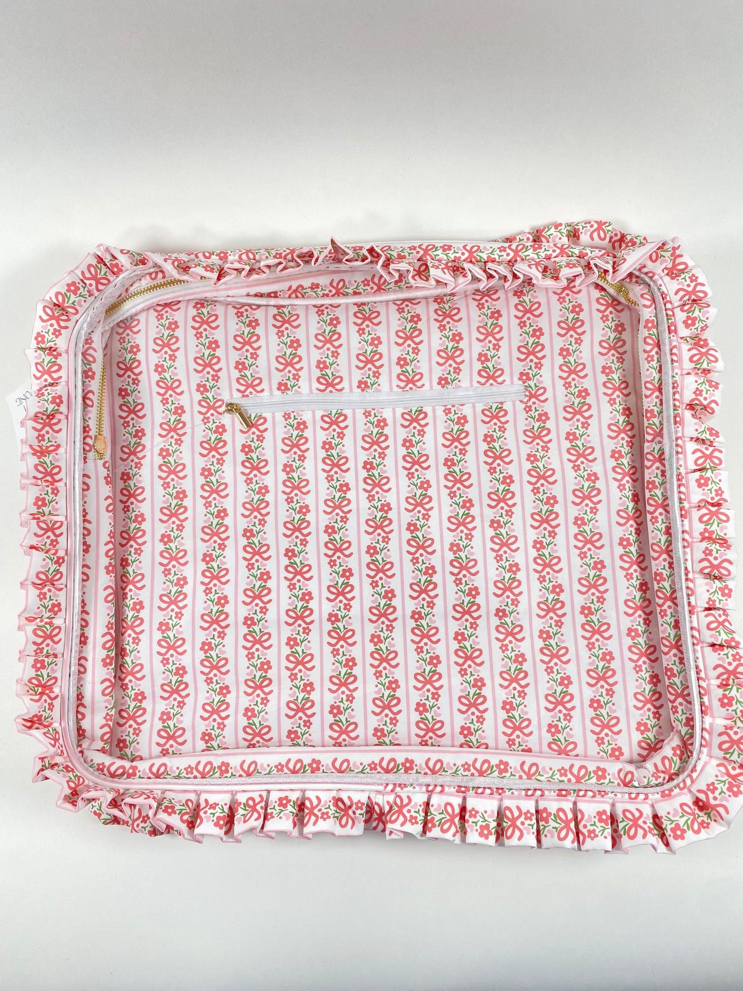 The Ruffle Carryall Project Bag-Pink Bow Floral
