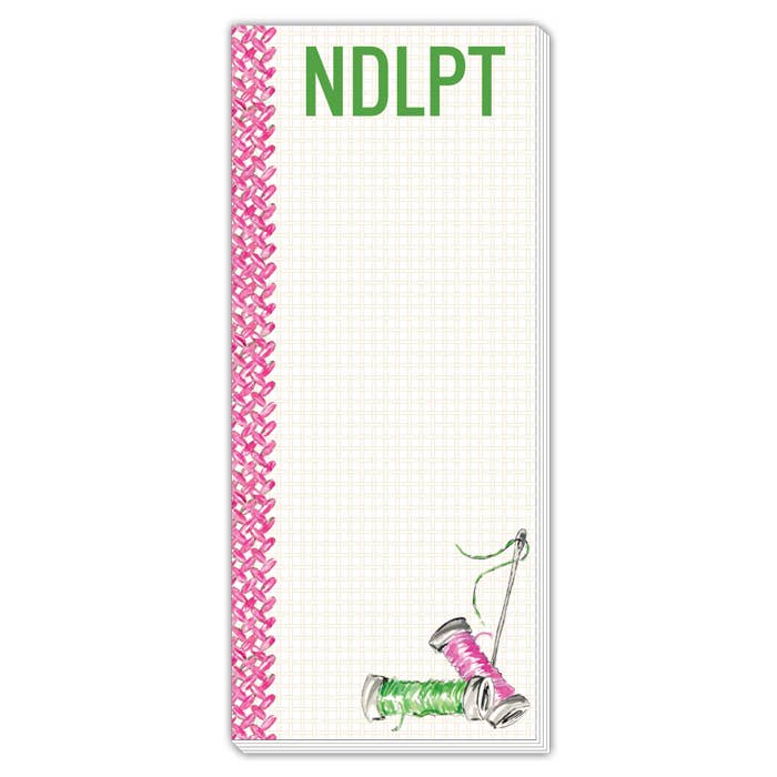 NDLPT Pink and Green Needlepoint Notepad