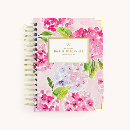 2026-2027 Spiral Daily Simplified Planner - Blush Hydrangea
