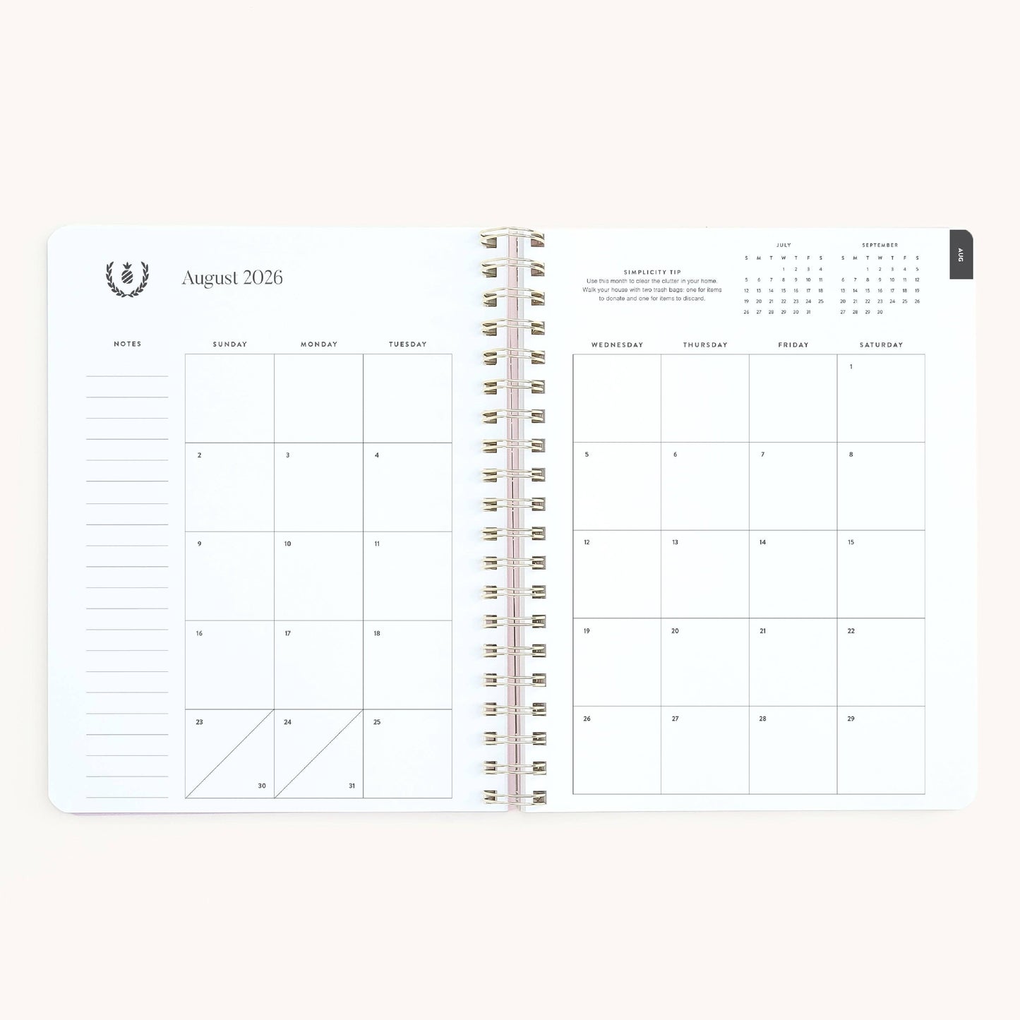 2026-2027 Large Softcover Weekly Simplified Planner - Misty Meadow