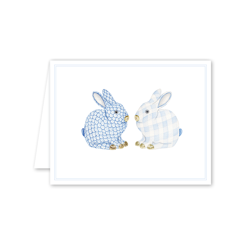 Porcelain Bunnies Blue
