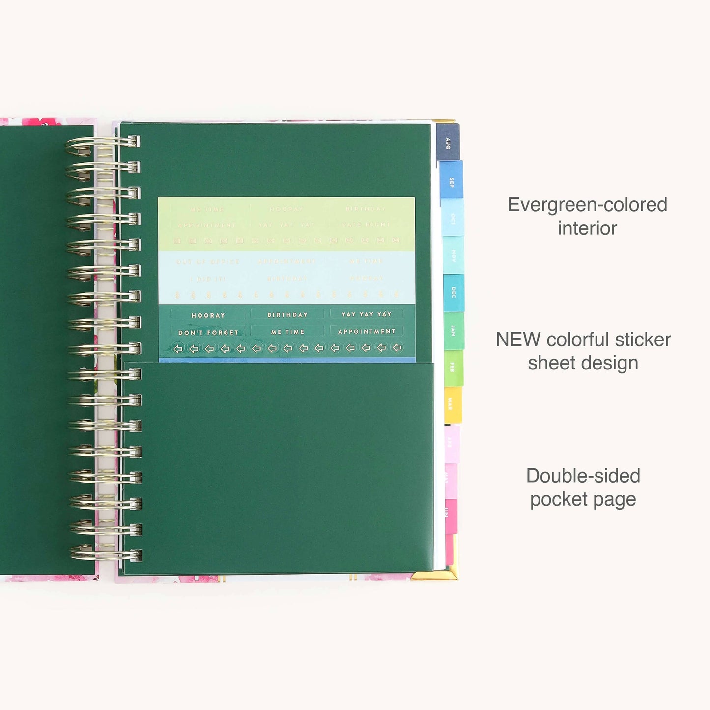 2026-2027 Spiral Daily Simplified Planner - Blush Hydrangea