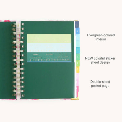 2026-2027 Spiral Daily Simplified Planner - Blush Hydrangea