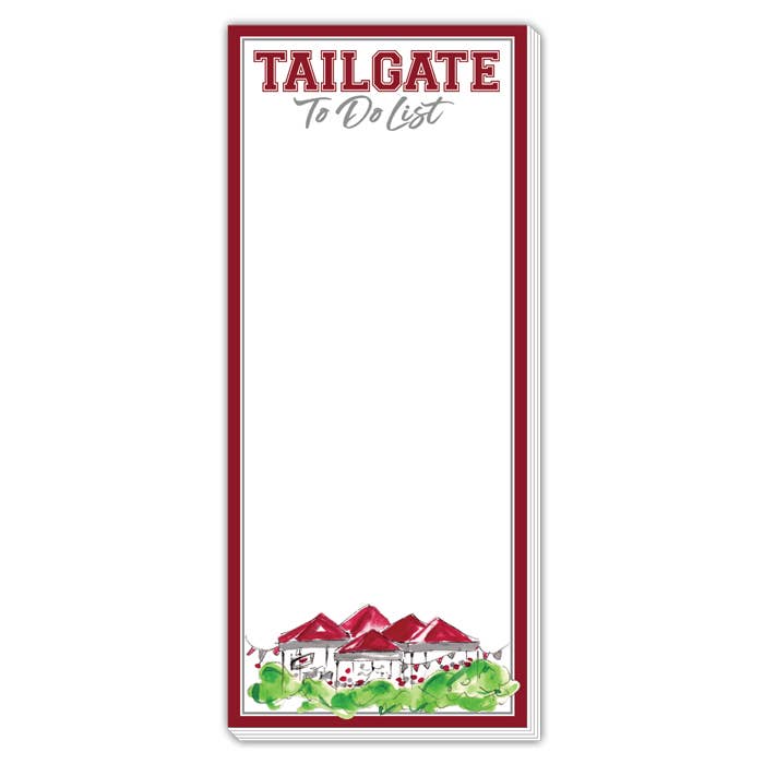 Maroon and Gray Tailgate To Do List Skinny Notepad
