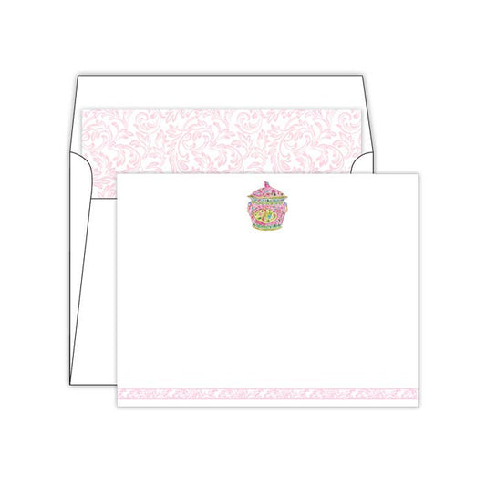 Handpainted Pink Chinoiserie Urn Social Set