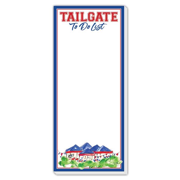Red and Blue Tailgate To Do List Skinny Notepad