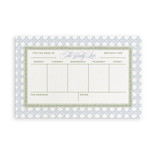 Rattan & Stripe Weekly Planner Notepad 