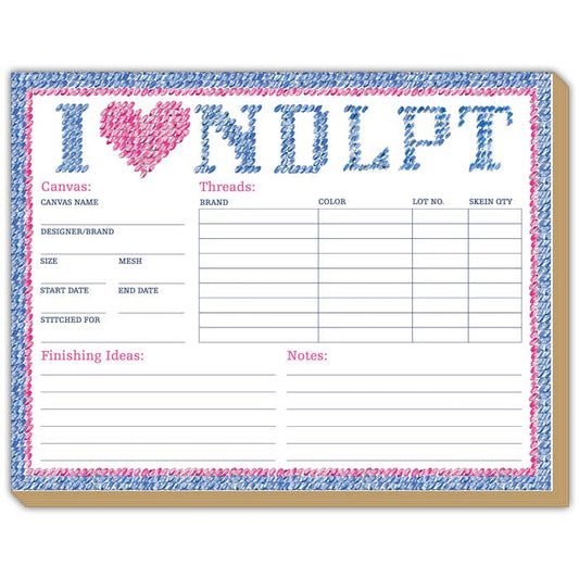 I Heart NDLPT Pink & Blue Needlepoint Stitches Luxe Planner