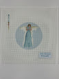 Blue Watercolor Angel Round