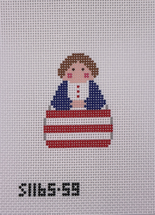 Red White Stripe with Blue Angel