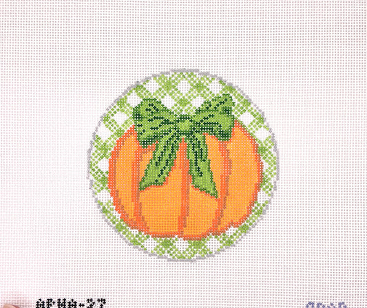 Gingham Pumpkin Round - Green