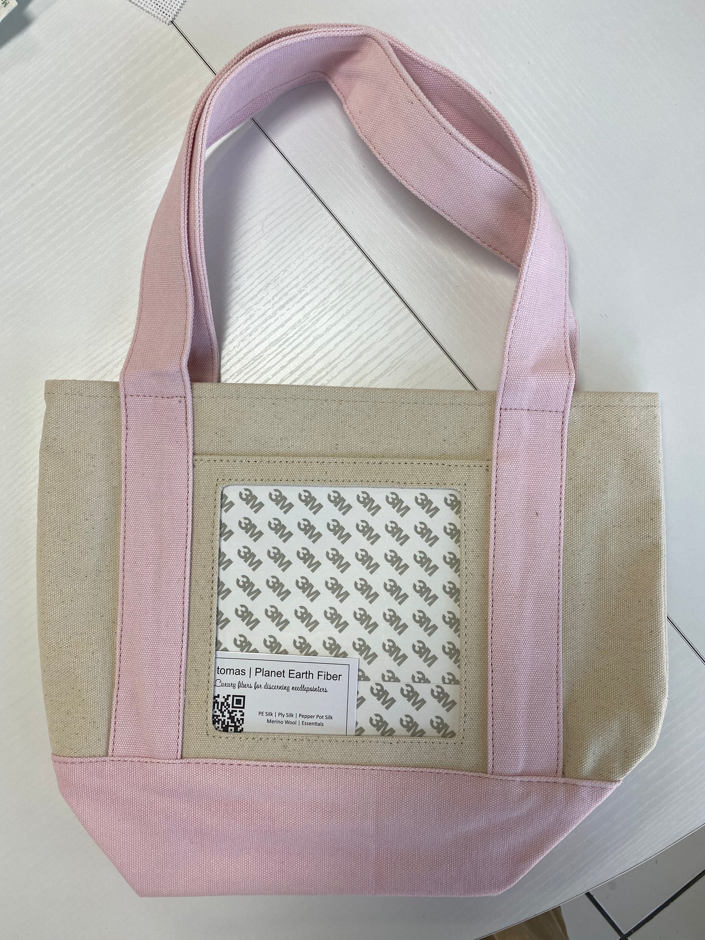 Self finishing Small Canvas Tote Pink