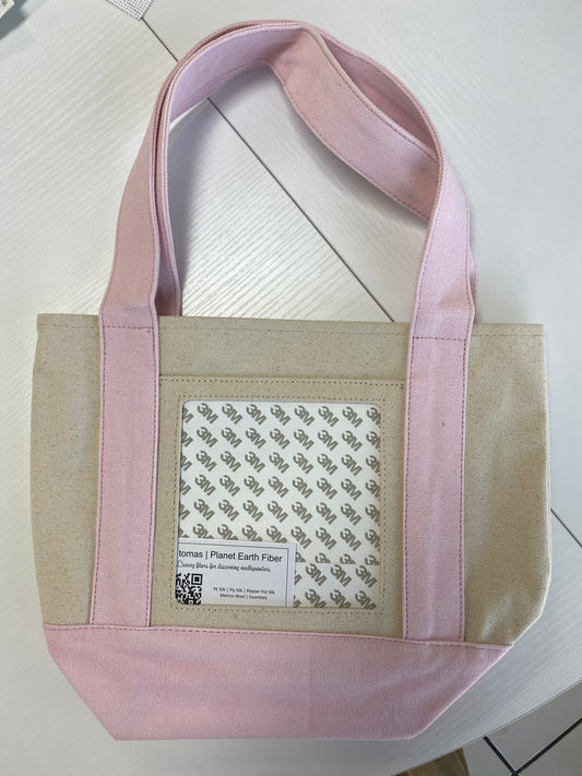 Self finishing Small Canvas Tote Pink