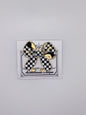 Black and White Checkered Bow Needleminder