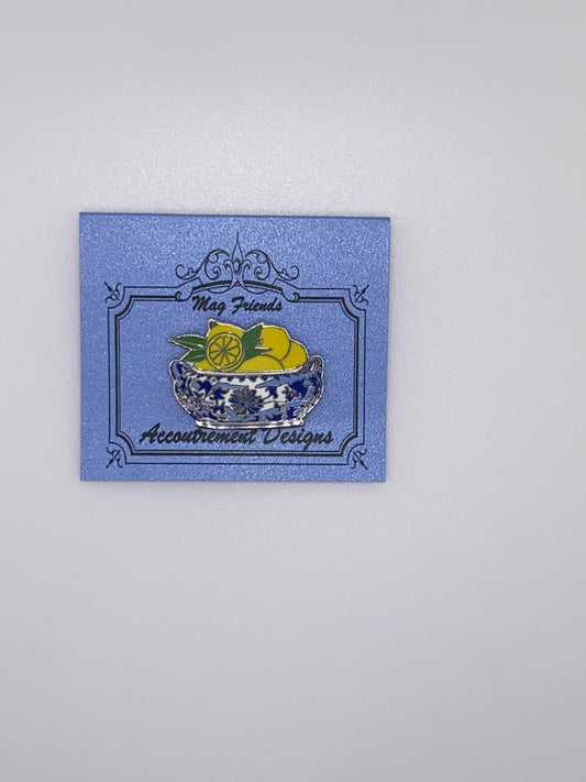 Lemons in Blue Bowl Needleminder