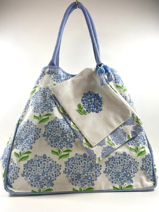 Hydrangea Printed Totes  3 pieces