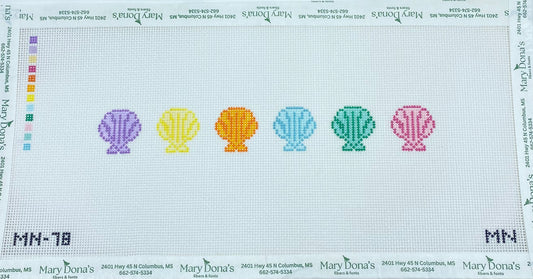 Rainbow Seashell Keychain Key Fob