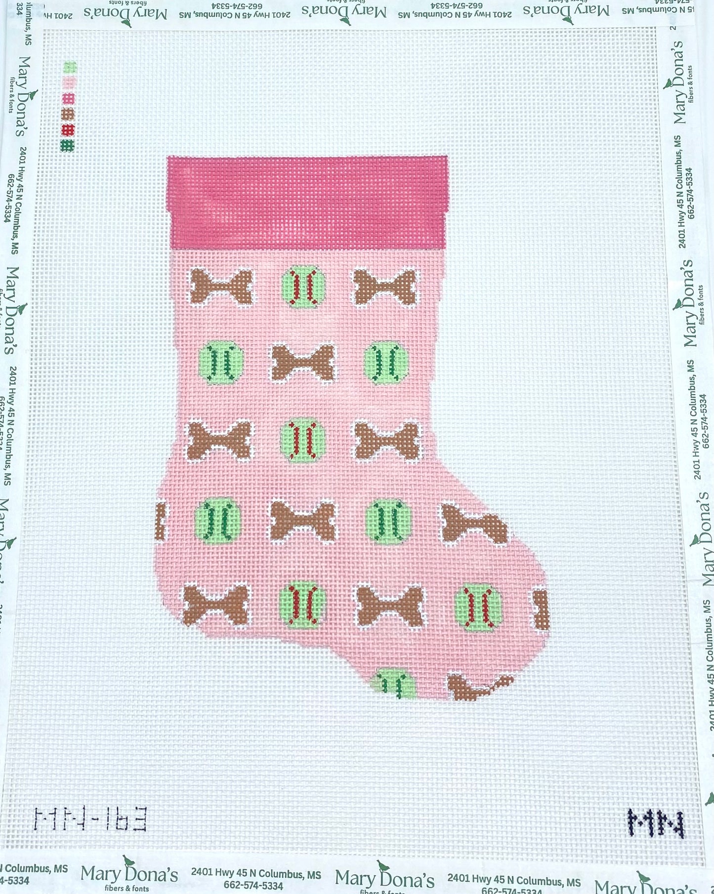 Pink Bones & Tennis Balls Dog Mini Stocking