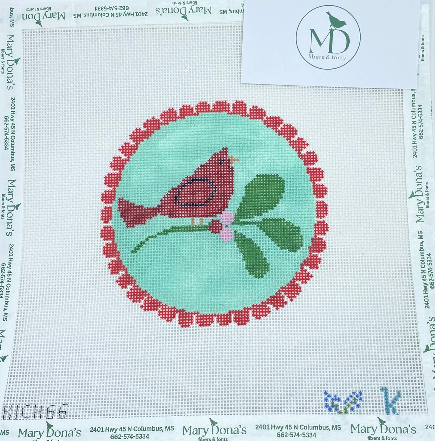 Red Scallop - Cardinal on Teal
