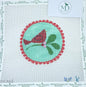 Red Scallop - Cardinal on Teal