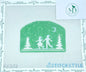 Mint Green Figure Skaters Silhouette in Forest