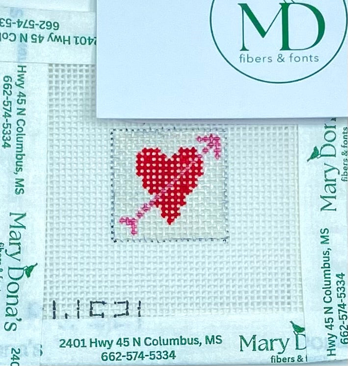 Heart with Arrow 1 Inch Square