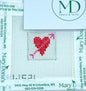 Heart with Arrow 1 Inch Square