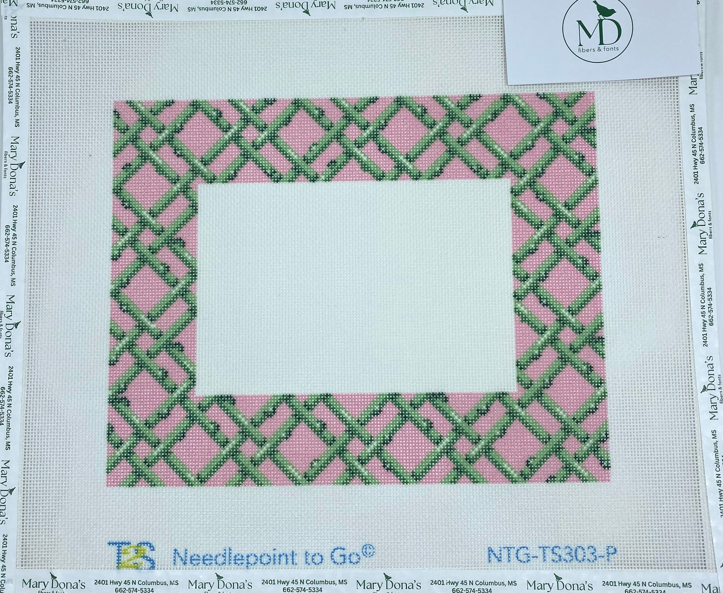 Woven Bamboo Frame Pink/Green