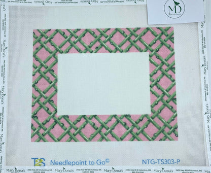 Woven Bamboo Frame Pink/Green