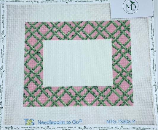 Woven Bamboo Frame Pink/Green
