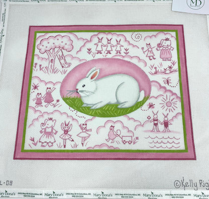 Pink Bunny Toile