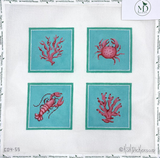 Aqua Ocean Bottom Coasters