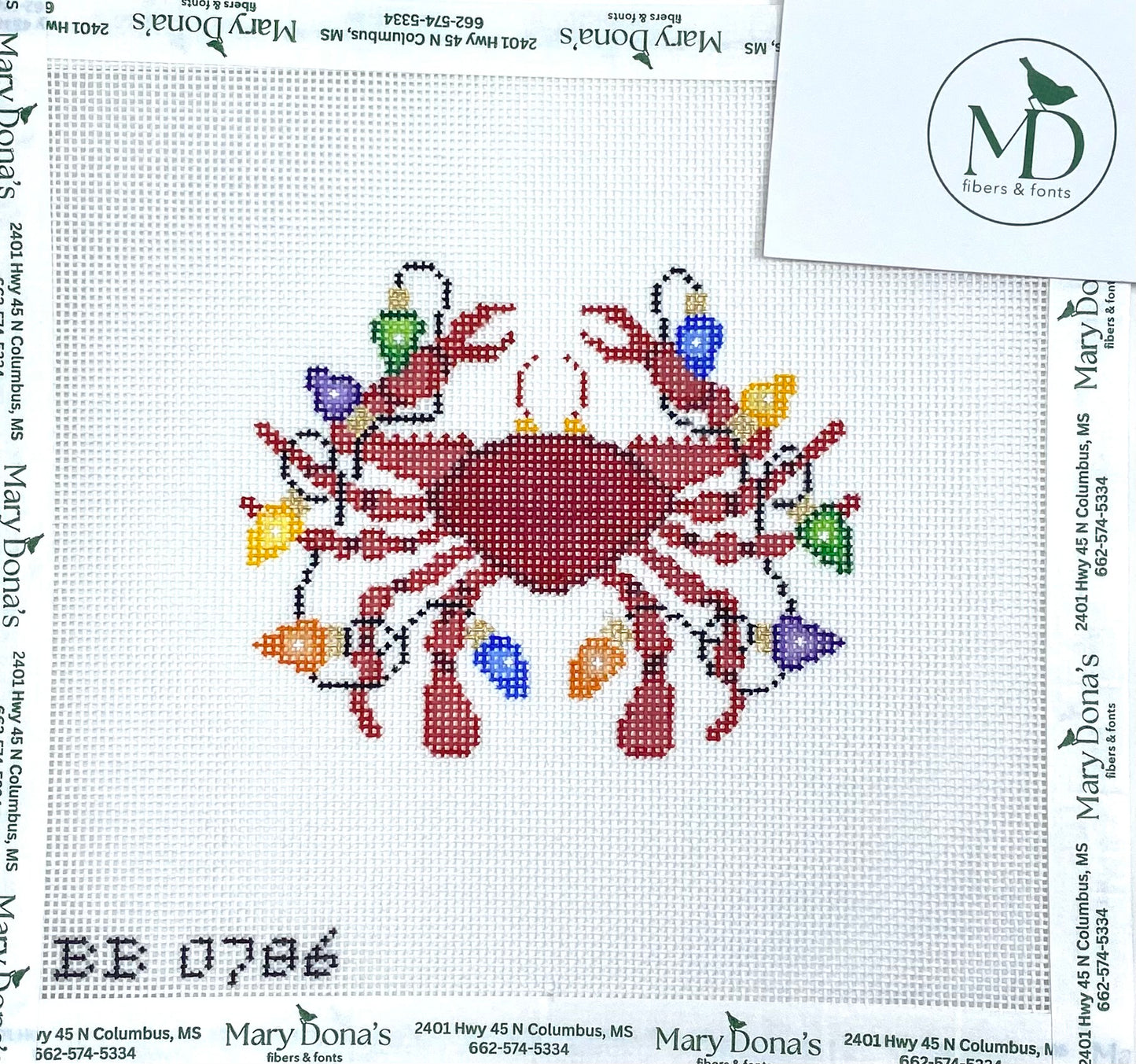 Christmas by the Sea - Crab with Christmas Lights
