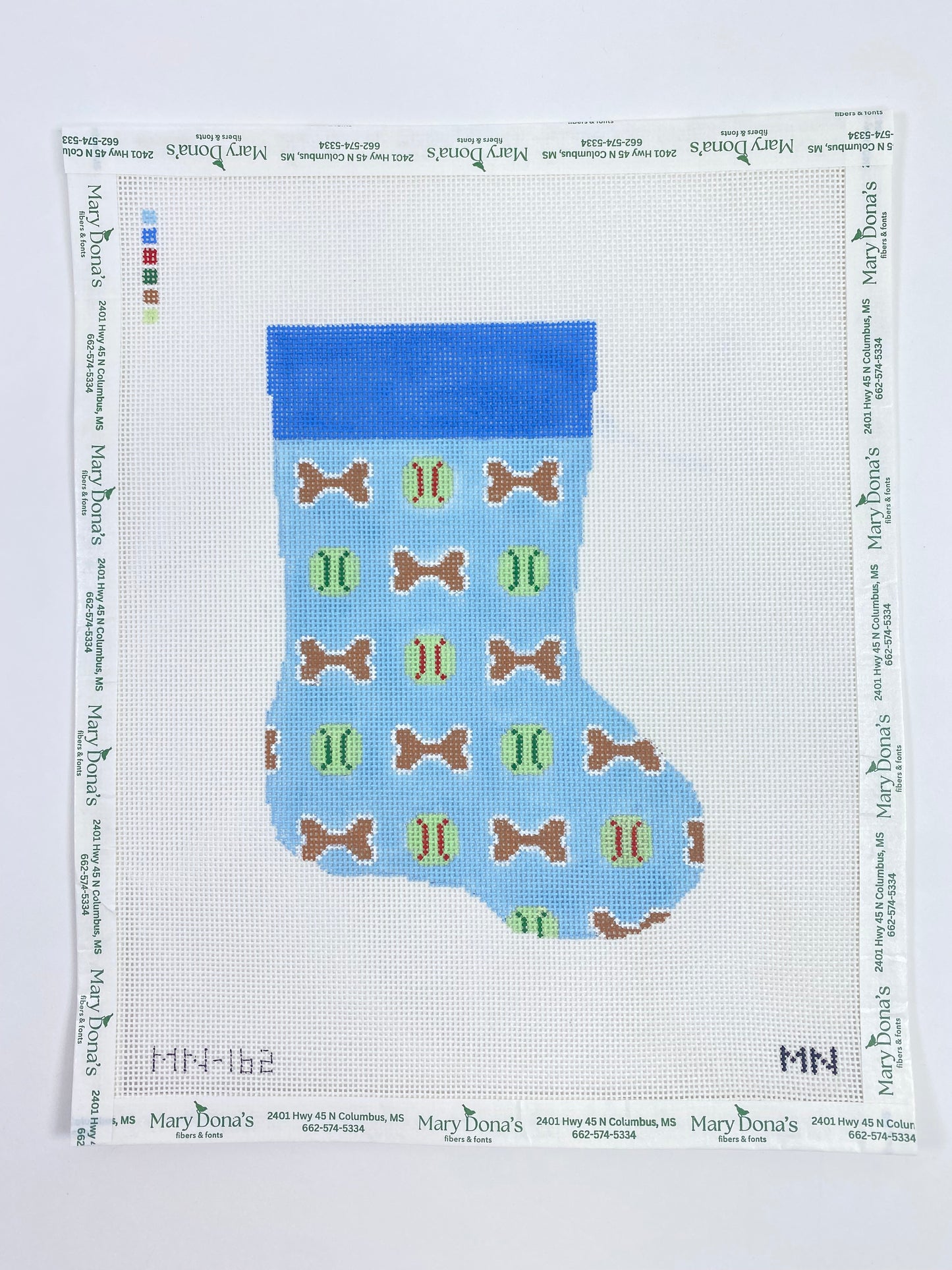 Blue Bones & Tennis Balls Dog Mini Stocking