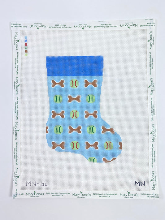 Blue Bones & Tennis Balls Dog Mini Stocking