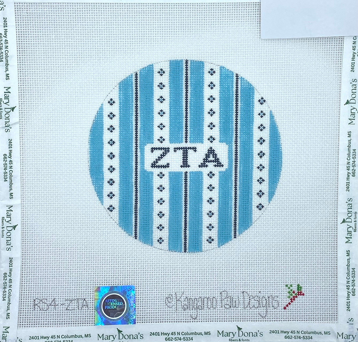 Large Retro Stripe round-Zeta Tau Alpha