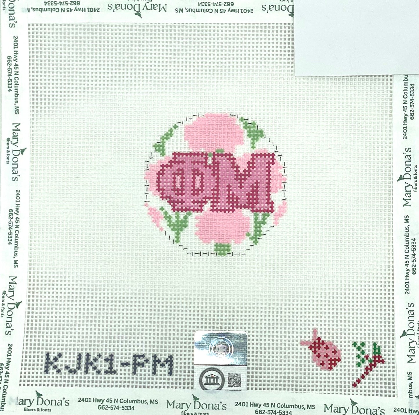 2.75" floral round KJK-Phi Mu