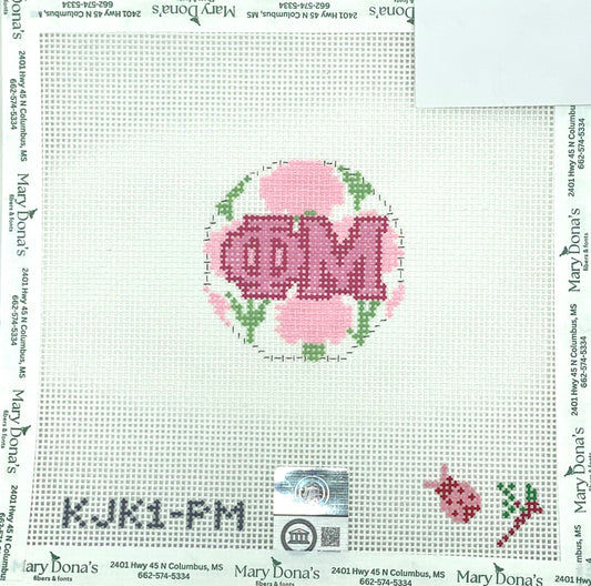 2.75" floral round KJK-Phi Mu