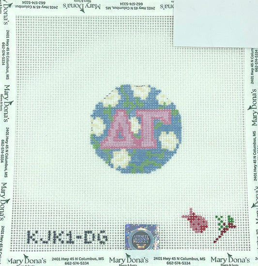 2.75" floral round KJK-Delta Gamma