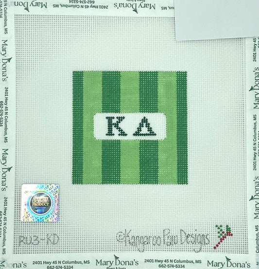 3" rugby stripe square-Kappa Delta