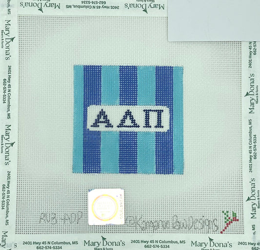 3" rugby stripe square-Alpha Delta PI