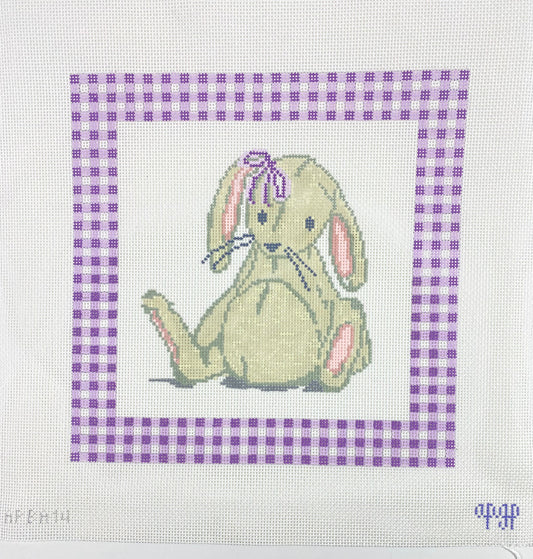 Bunny Lovey with Gingham Border