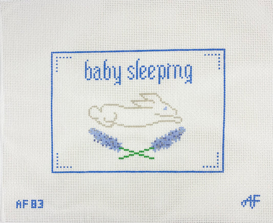Baby Sleeping Needlepoint Canvas Blue
