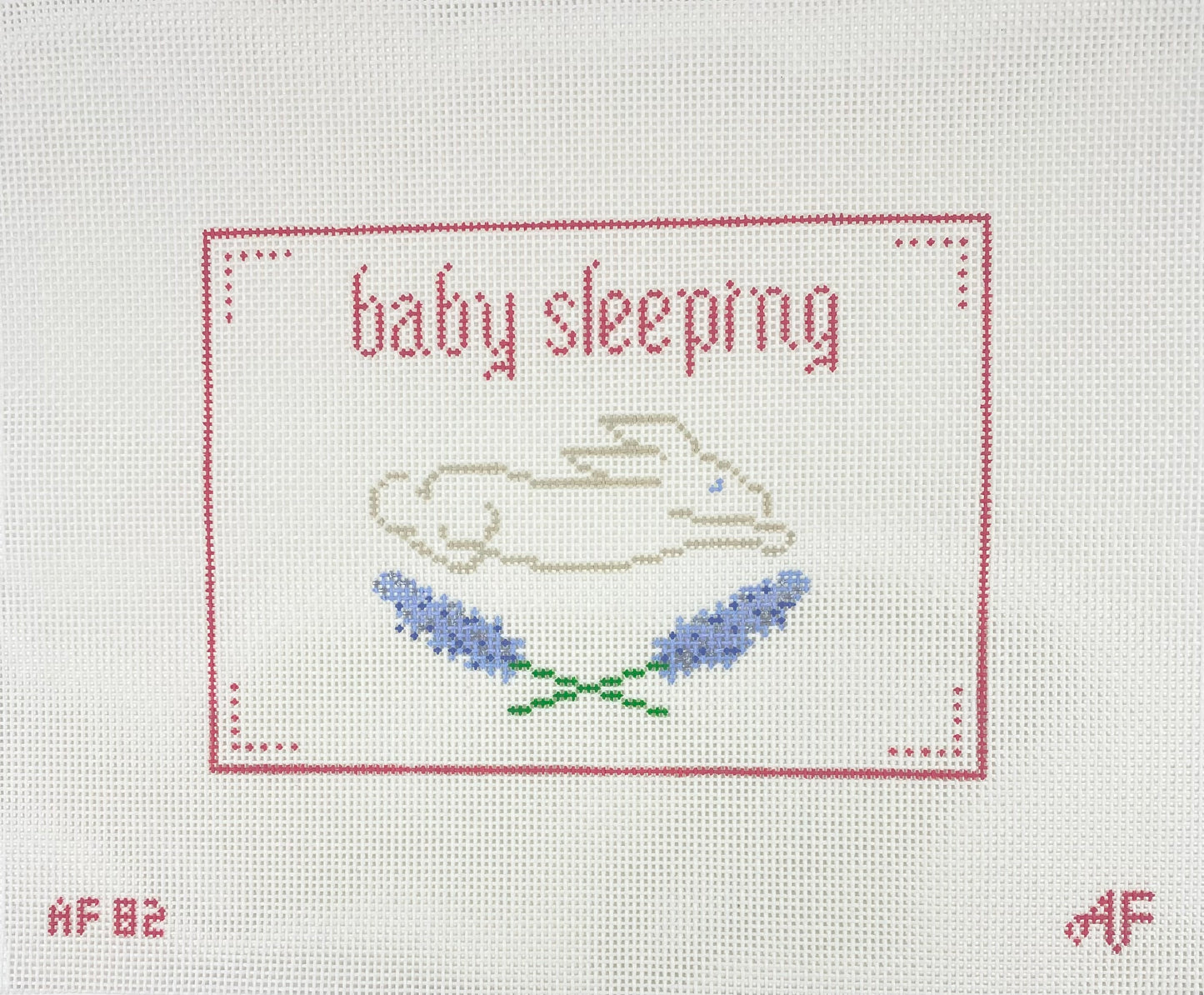 Baby Sleeping Needlepoint Canvas Pink