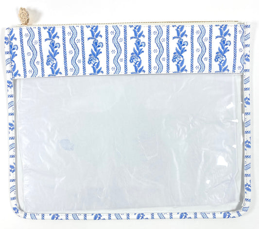Large Emma Stripe Project Bag Blue