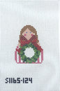 Stitchin Angels Wreath with Red Bow Angel