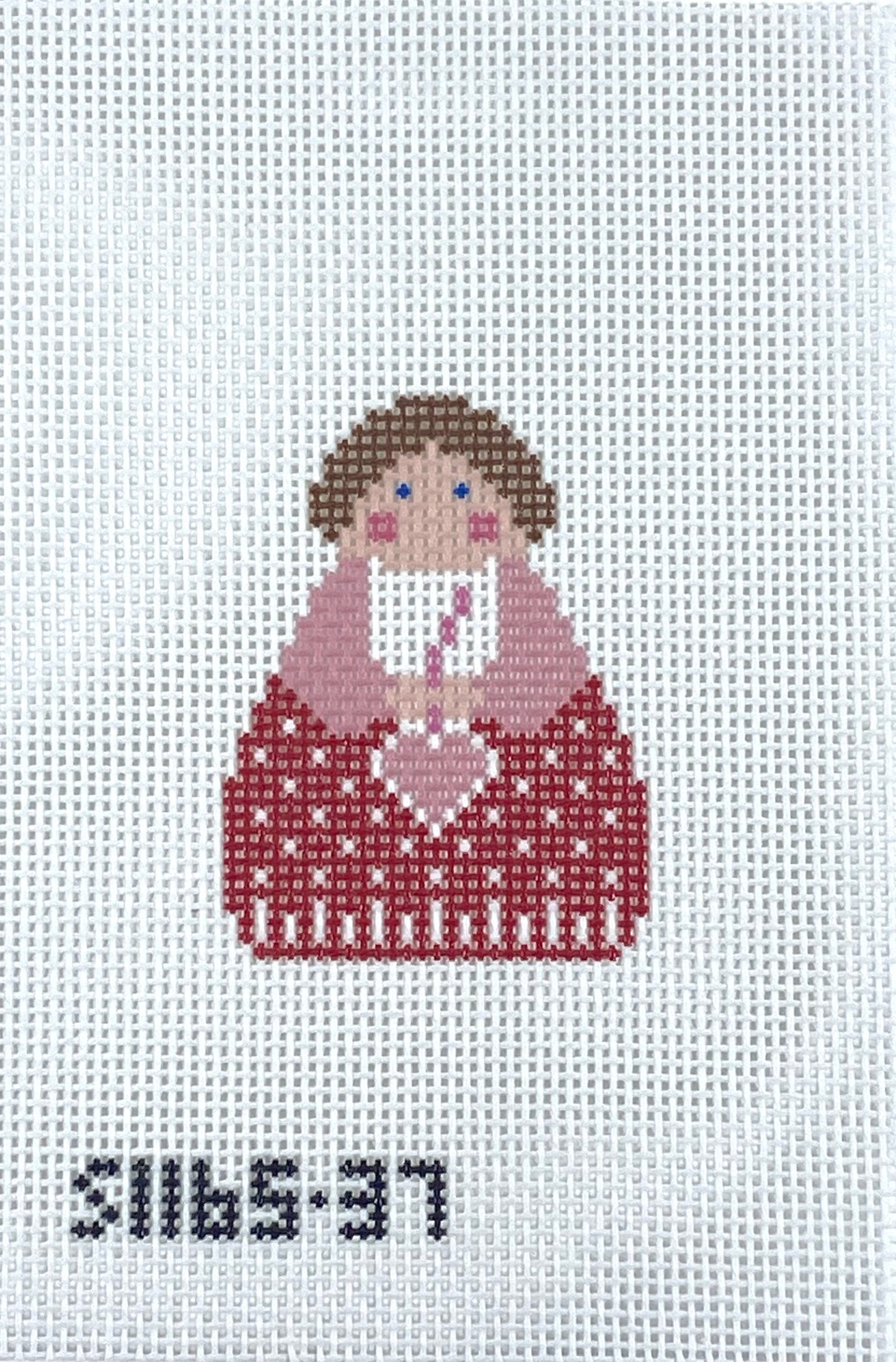 Stitching Angel Red Angel with Pink Heart