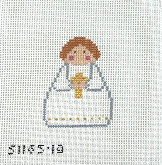 Stitching Angel White Angel with Gold Cross